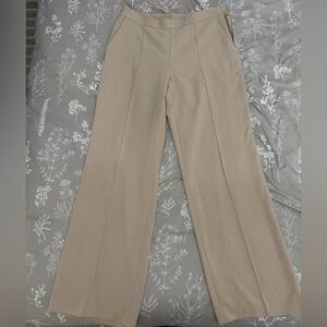 Elie Tahari Taupe Wide-Leg High-Rise Trousers